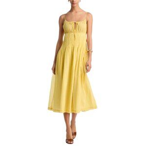 365$ Ciao Lucia Strappy A Line Smocked Bodice Barbara Dress Size XL Yellow Sun
